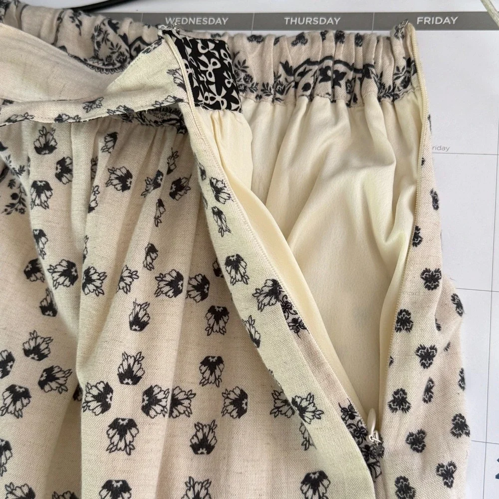 Anthropologie Vineet Bahl Devi Embroidered Midi Skirt Womens M Beige Boho Chic - Picture 11 of 14